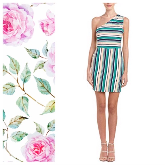 J.O.A. Dresses & Skirts - J.O.A Los Angeles Striped One Shoulder Dress Small